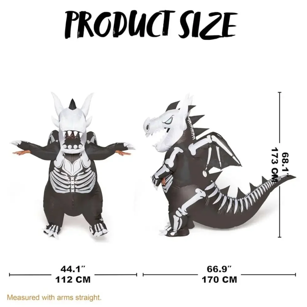 Spooktacular Creations Kids Inflatable Skeleton Dragon Blow Up Suit Costume